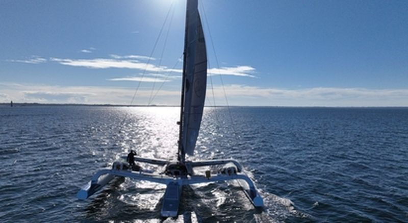 Sortie en mer sur un trimaran de la Route du Rhum sur l'île de Marie-Galante