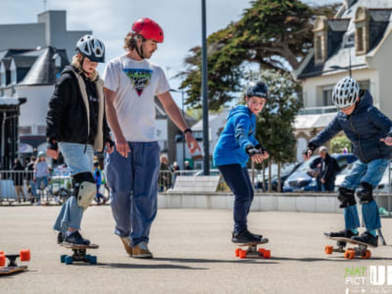 Initiation au longboard à Etel près de Quiberon