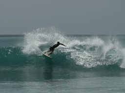 Cours de surf à la plage du Helleux à Sainte-Anne, Guadeloupe