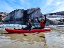 Excursion en kayak sur le lagon du glacier Sólheimajökull