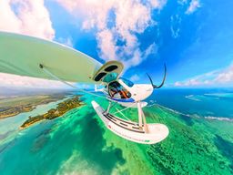 Survol du lagon nord de l’Île Maurice en hydravion depuis Belle Mare