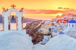 Santorin : visite en bus traditionnelle avec coucher de soleil à Oia