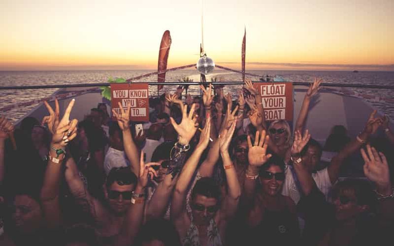 Ibiza : Sunset Boat Party Cruise with DJs with 2 Clubs