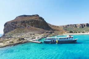 Depuis le port de Kissamos : croisière en bateau vers la lagune de Balos et Gramvousa