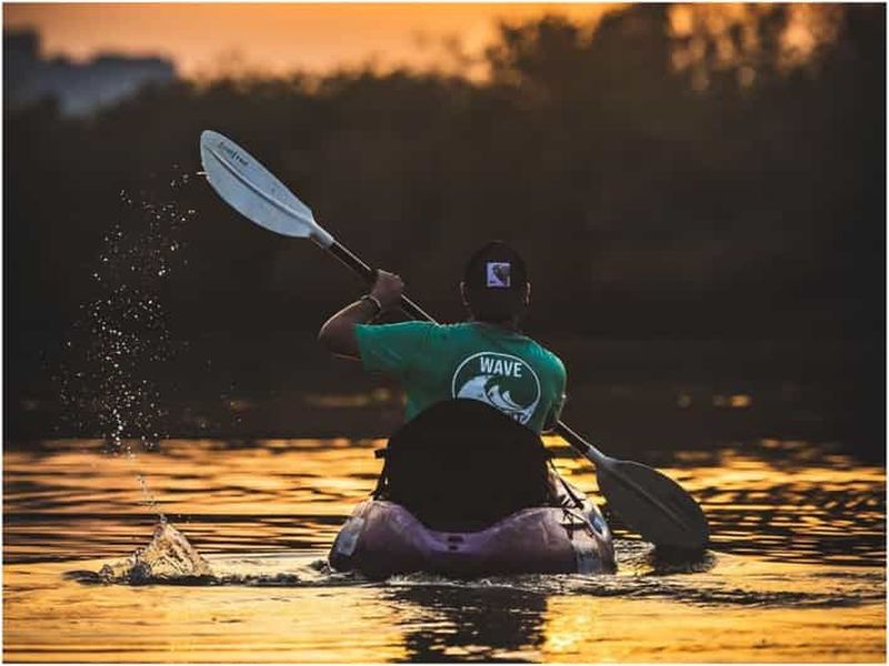 Mascate : expérience de kayak sur la plage d'Al Qurum au coucher du soleil