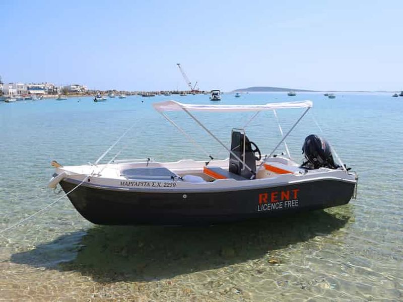 Paros : journée complète de location de petits bateaux avec conduite autonome