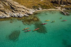 Paros : excursion en kayak de mer avec plongée en apnée et collation ou pique-nique