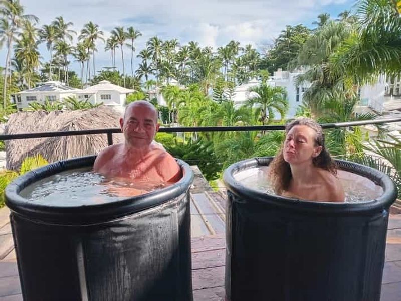 Las Terrenas : respiration + bain glacé sur le toit avec vue sur la mer