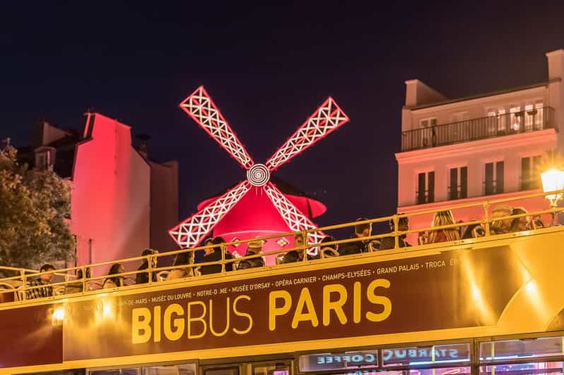Paris : Visite nocturne panoramique en bus à toit ouvert (Big Bus)