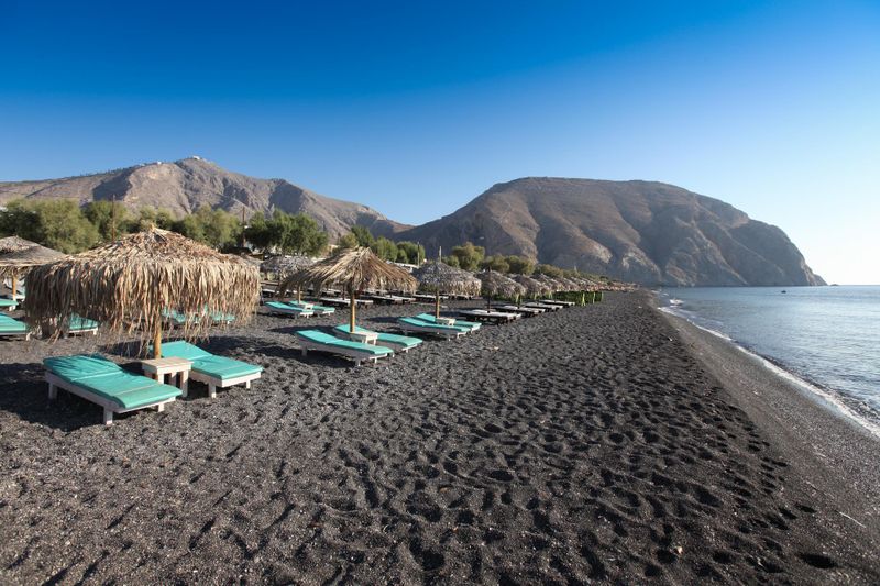 Plage de Perissa Santorin