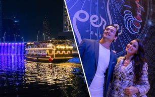 Forfait dîner et soirée éblouissante : Dîner-croisière sur le canal de Dubaï avec boissons illimitées + spectacle La Perle