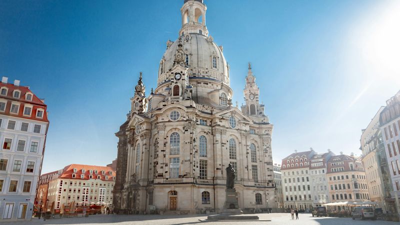 Visite à pied de Dresde avec visite intérieure de la Frauenkirche et du Zwinger